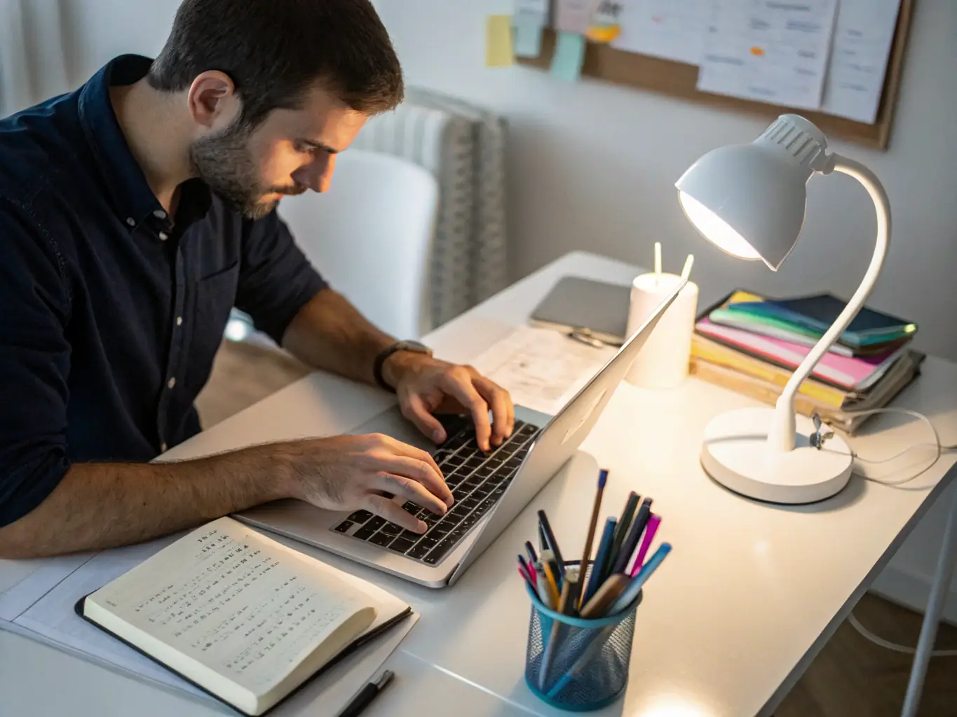 A person typing an email on a laptop, representing Vendigrow's email support channel.